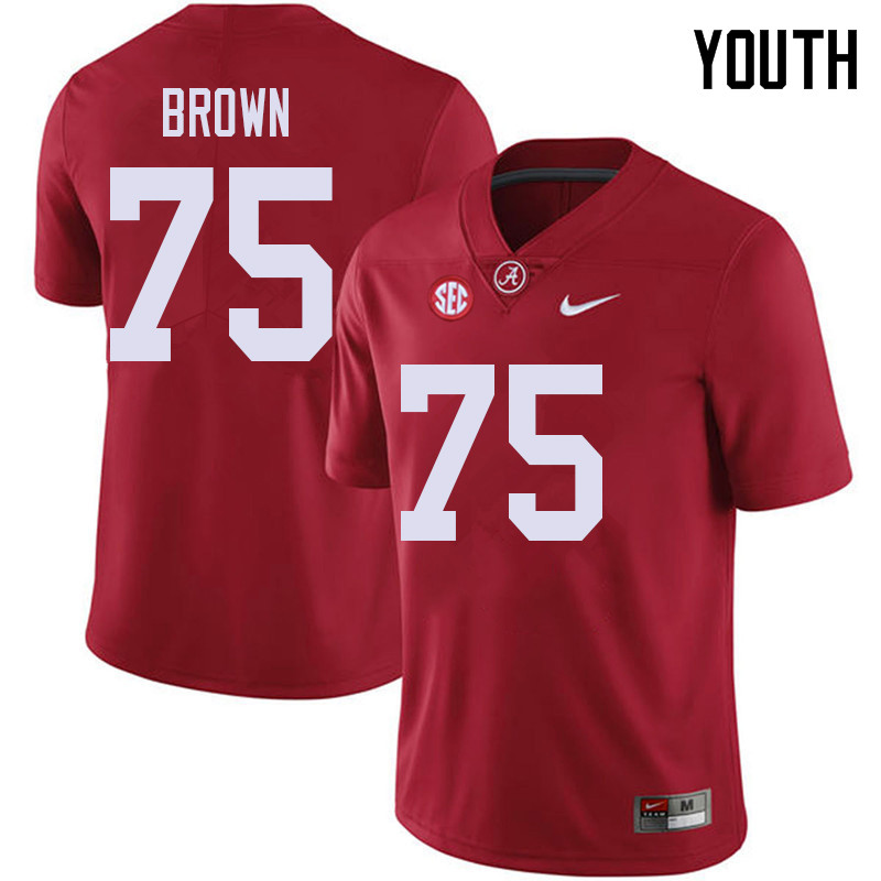 Alabama Crimson Tide Youth Tommy Brown #75 Red NCAA Nike Authentic Stitched 2018 College Football Jersey IS16L68OT